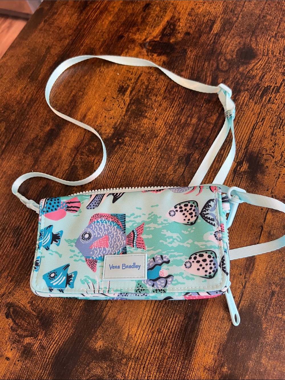 Vera Bradley Crossbody Wallet with Fish Print